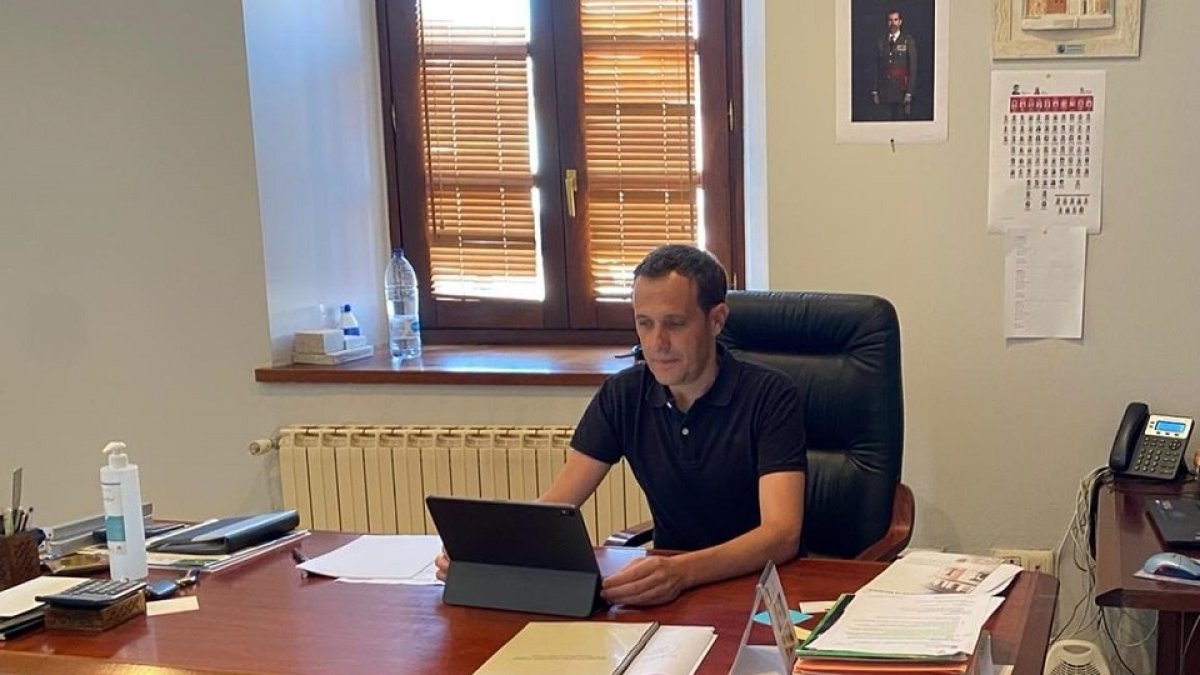 Íscar, Durante Su Reunión Telemática.- DIPUTACIÓN