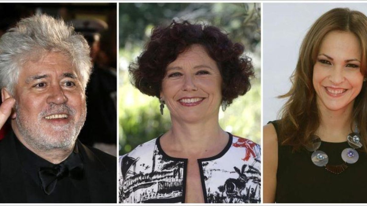 Pedro Almodóvar, Icíar Bollaín y Paula Ortiz.-EL PERIÓDICO