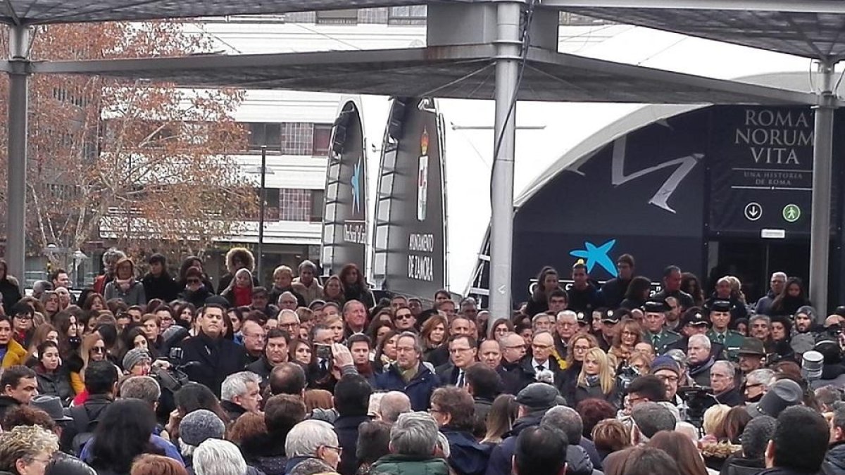 Momento de la concentración en Zamora.-EUROPA PRESS