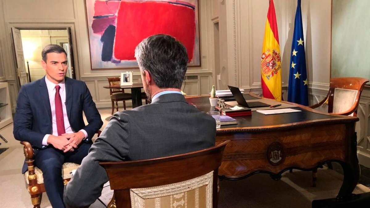 Sánchez, en su entrevista con TVE.-EFE