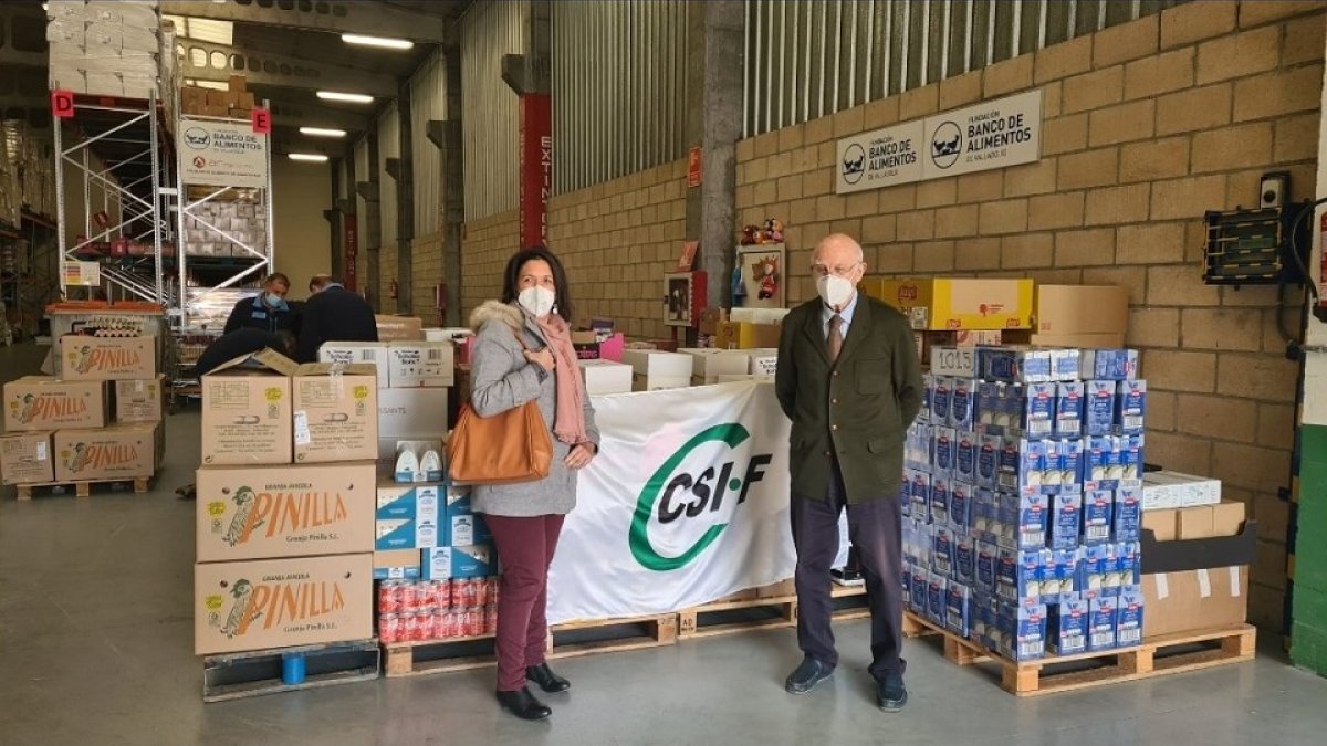 CSIF Valladolid dona dos toneladas de alimentos al Banco de Alimentos de la provincia - CSIF
