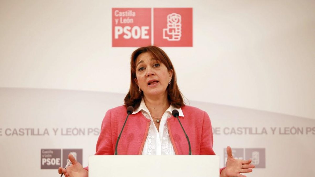 La diputada socialista por Valladolid y coordinadora del Comité Electoral del PSOE de Castilla y León, Soraya Rodríguez, ofrece una rueda de prensa-ICAL