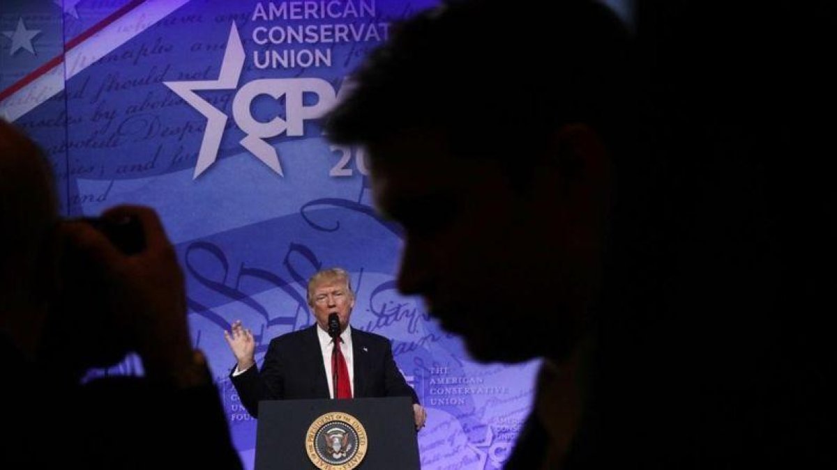 El presidente de EEUU, Donald Trump, en una conferencia de su partido el pasado viernes 24 de febrero.-ALEX WONG