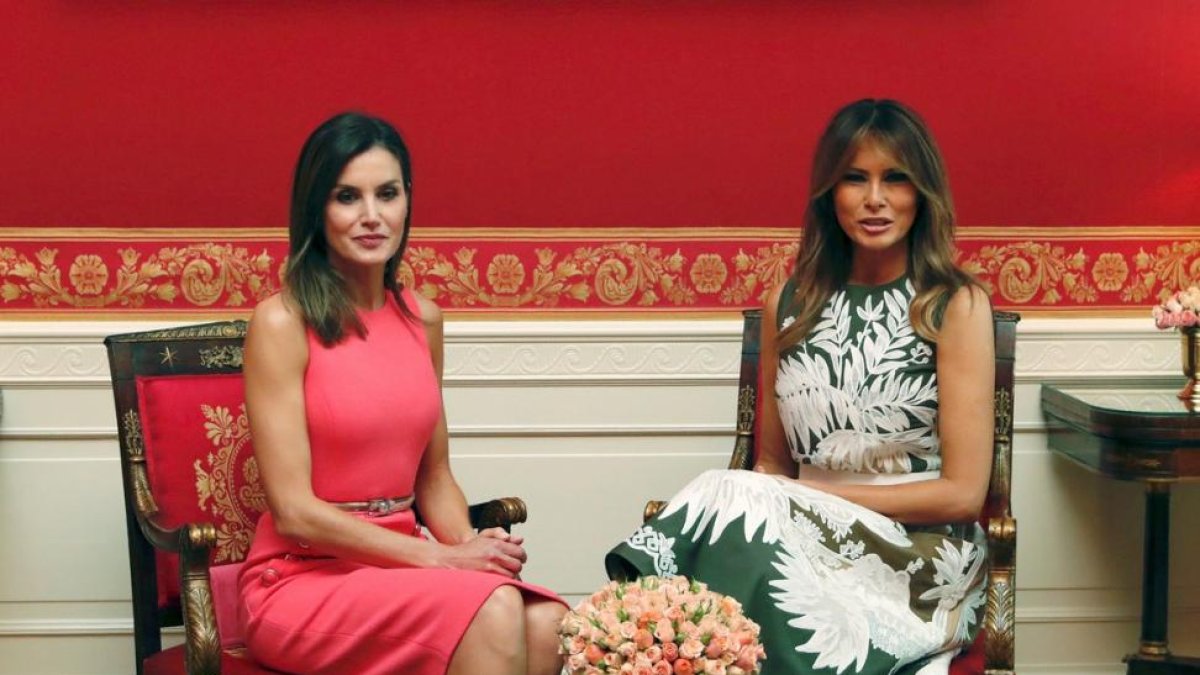 Melania Trump y la reina Letizia, en la Casa Blanca.-EFE