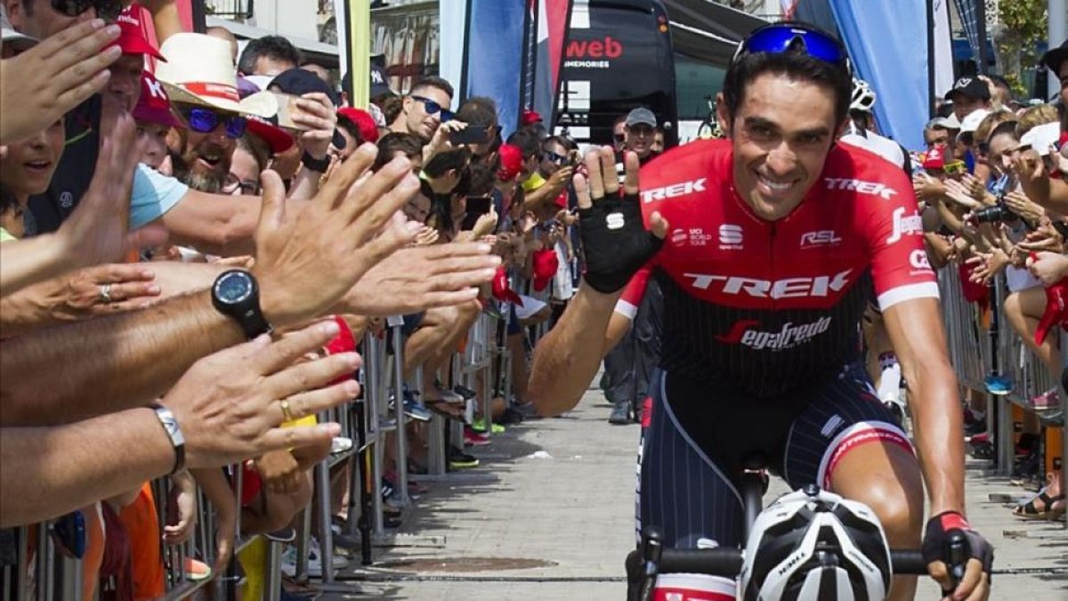 Alberto Contador, en la Vuelta de este año, en la que se retira del ciclismo profesional-AFP / JAIME REINA