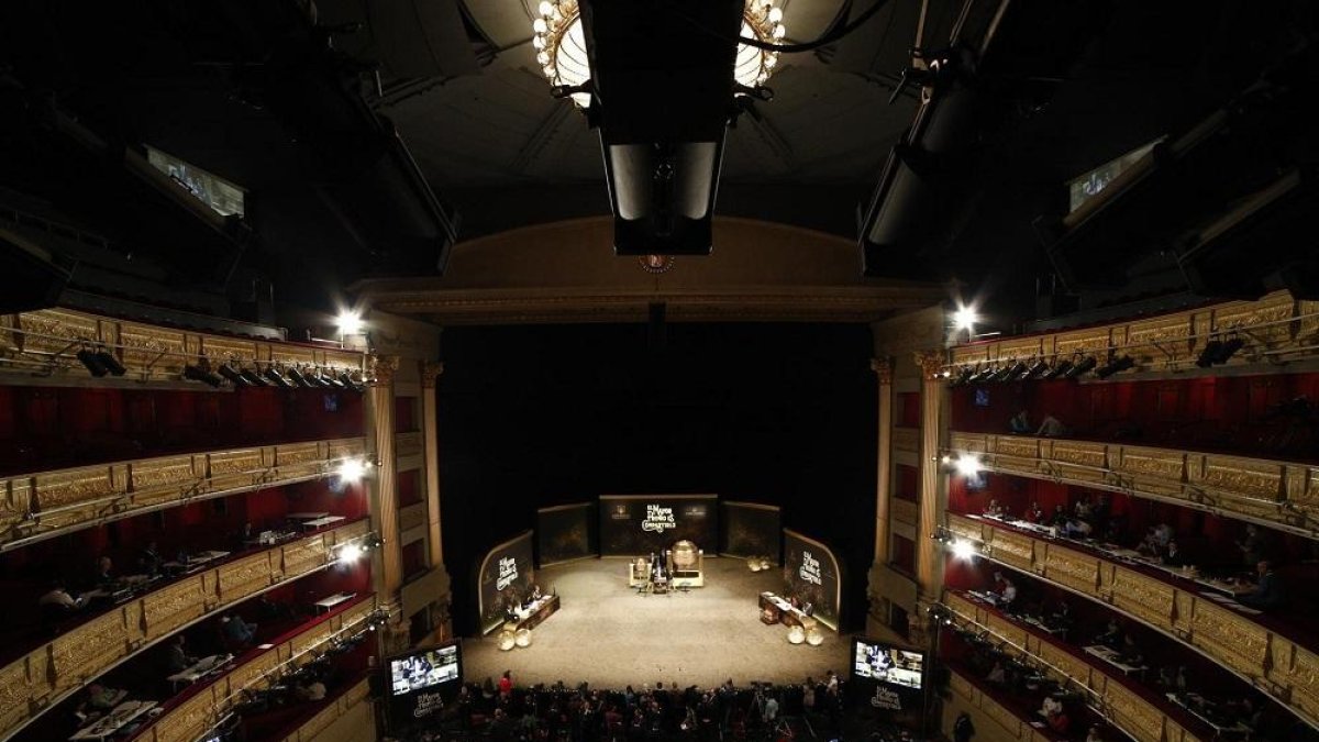 Plano del Teatro Real de Madrid durante la celebración del Sorteo Extraordinario de la Lotería de Navidad 2018.-EUROPA PRESS