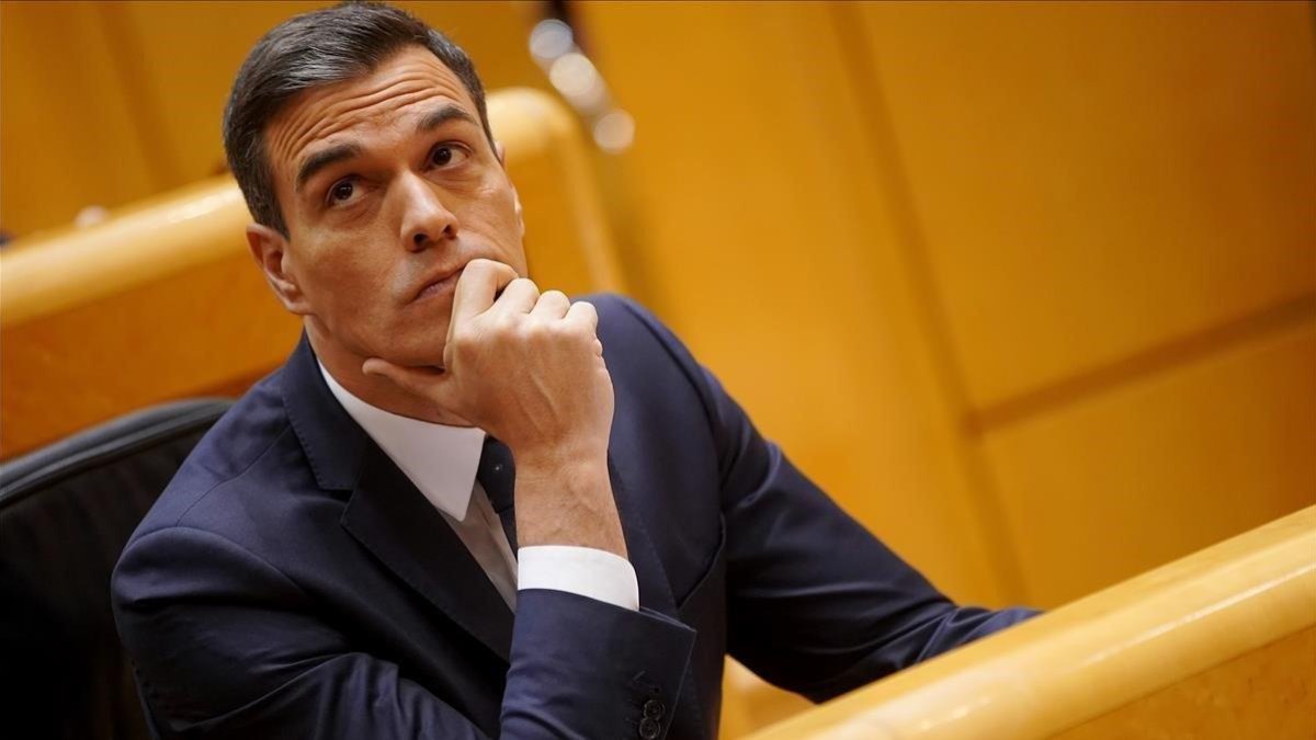 El presidente del Gobierno, Pedro Sánchez, en el Pleno del Senado del pasado 18 de diciembre.-JOSÉ LUIS ROCA