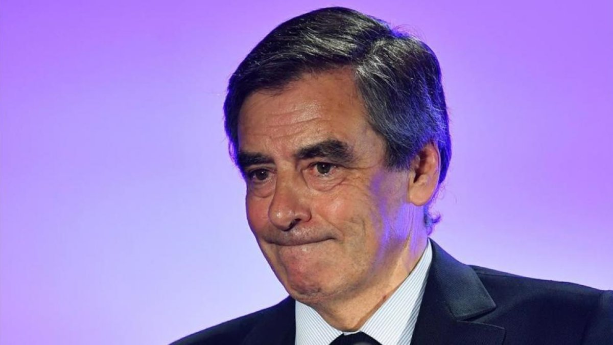 François Fillon en un mitin de campaña este jueves en la ciudad de Nimes.-PASCAL GUYOT