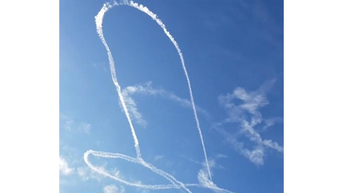 Imagen del enorme pene que dibujo un piloto de la Armada de EEUU, en Washington.-SOCIAL MEDIA (REUTERS)