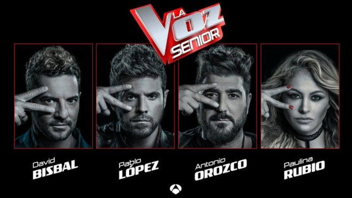 Los coachs de La Voz Senior, en una imagen promocional del concurso de A-3.-ATRESMEDIA