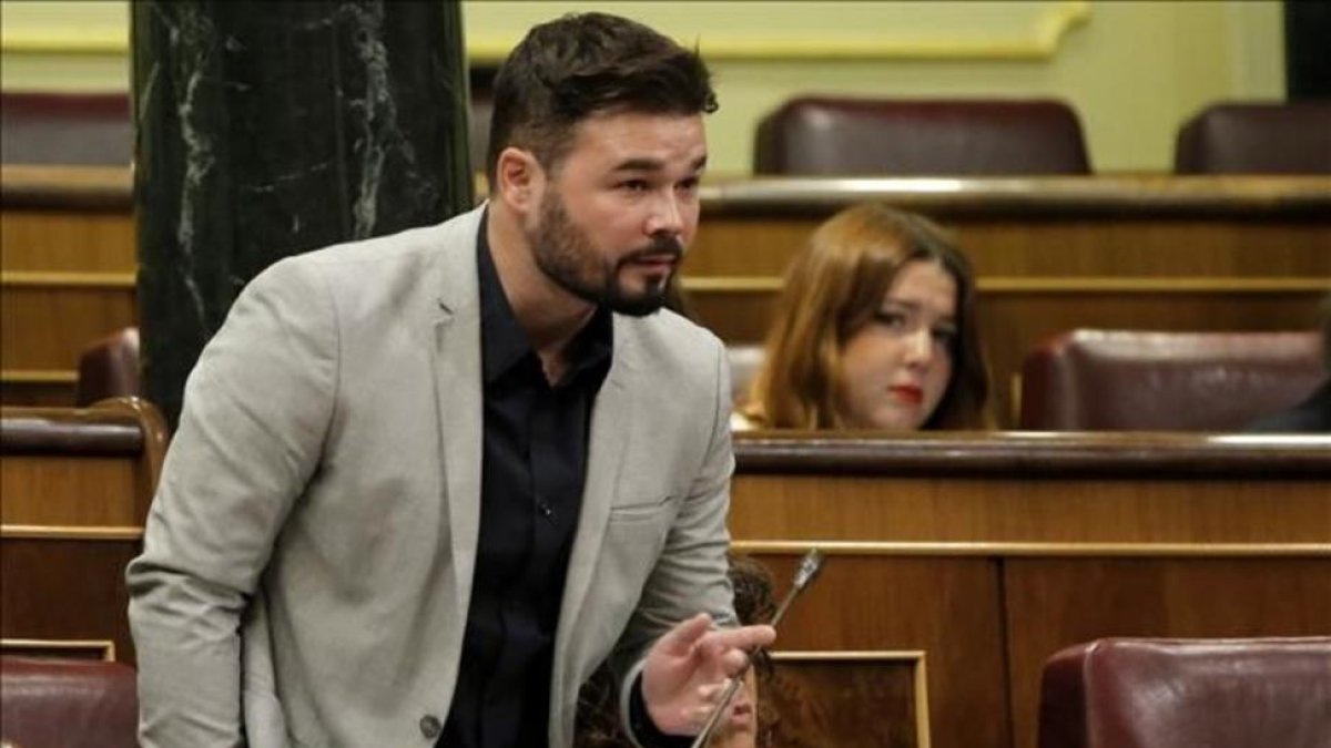 El diputado republicano, Gabriel Rufián, en el Congreso-JOSE LUIS ROCA