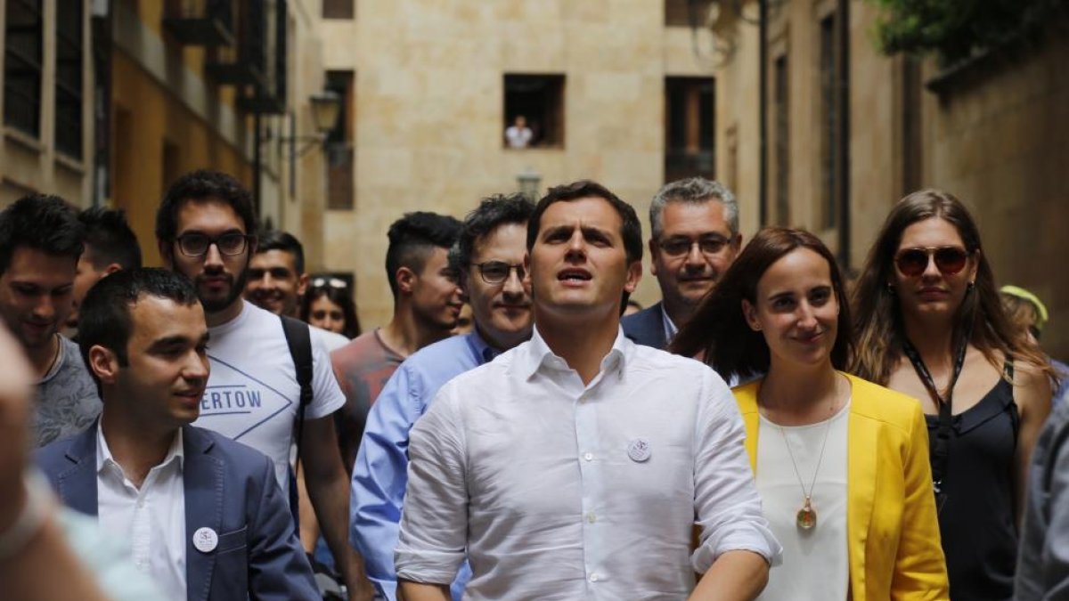 El presidente de Ciudadanos y candidato a presidente del gobierno, Albert Ribera visita Salamanca-ICAL
