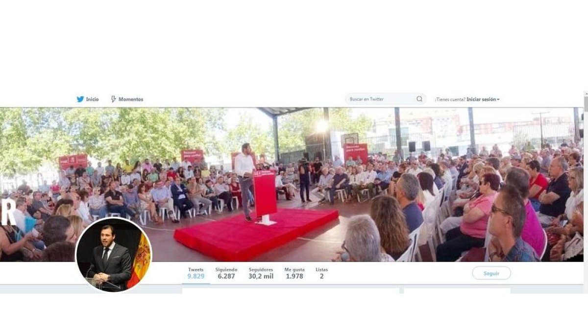 Imagen del perfil de twitter del alcalde de Valladolid, Óscar Puente.-E. M.