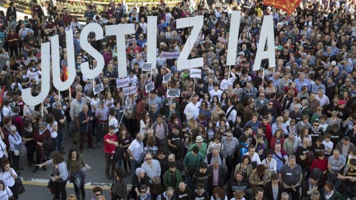 Manifestación el pasado mayo contra el juicio de los jóvenes de Alsasua-VILLAR LOPEZ