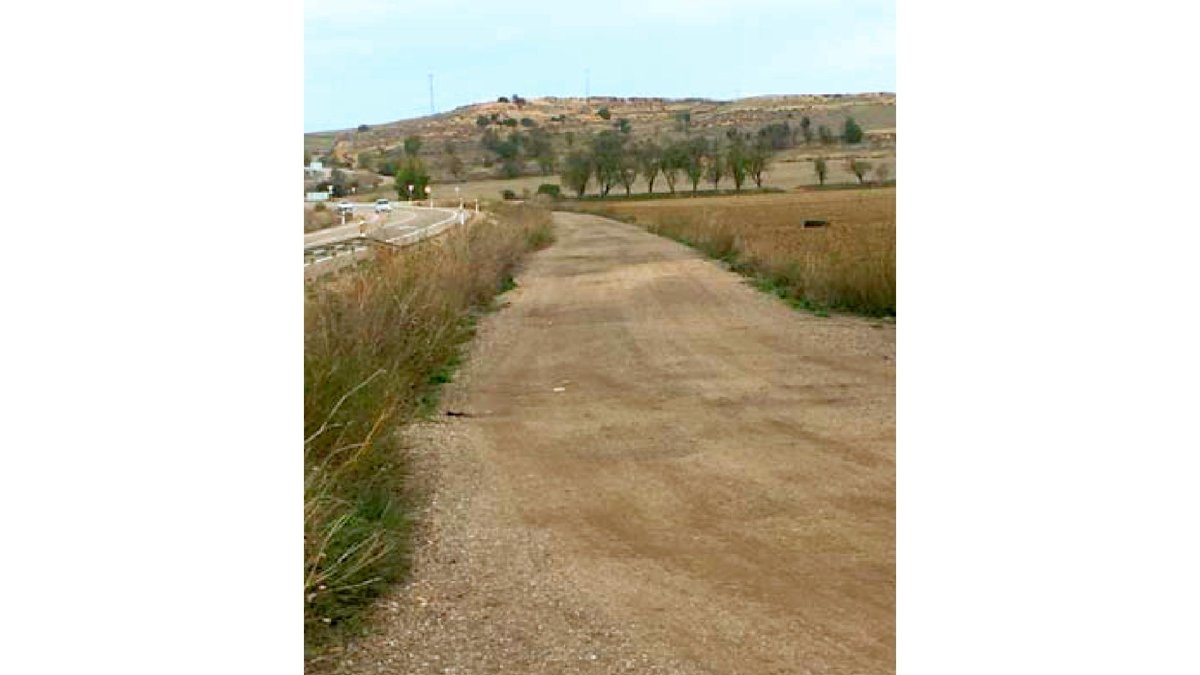 Estado actual del camino, en paralelo a la Autovía de Castilla. D.V.