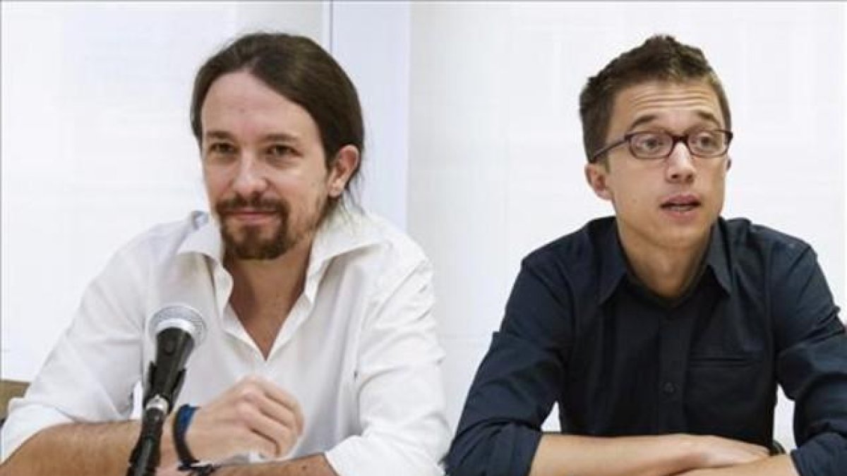 Pablo Iglesias e Íñigo Errejón, en un acto de Podemos en Madrid.-EFE / LUCA PIERGIOVANNI
