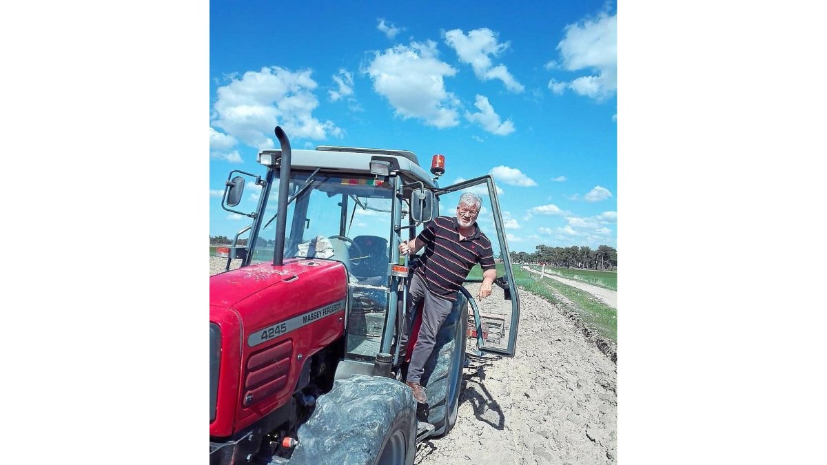 Julio López, ayer arando para plantar girasol en una parcela de Arévalo.-E. M.