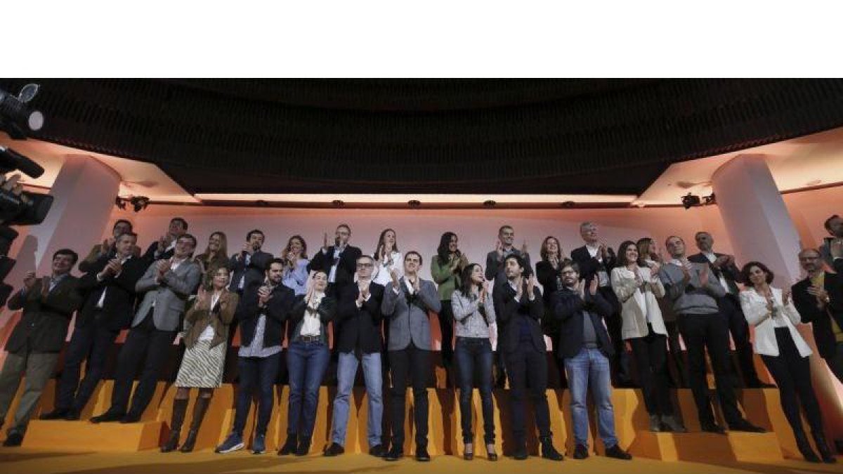 El líder de Ciudadanos, Albert Rivera, en el acto celebrado en Madrid para presentar la nueva Ejecutiva del partido.-Fernando Alvarado / EFE