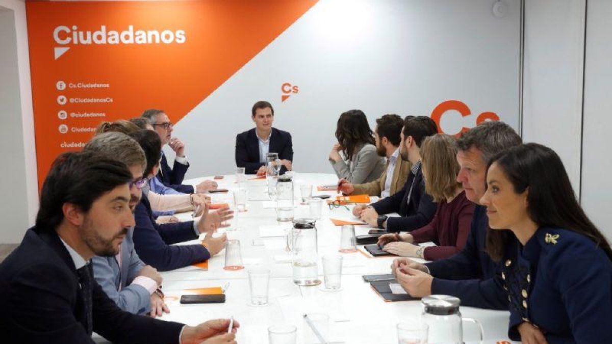 Albert Rivera, en la reunión del Comité Permanente de Cs.-CHEMA MOYA (EFE)