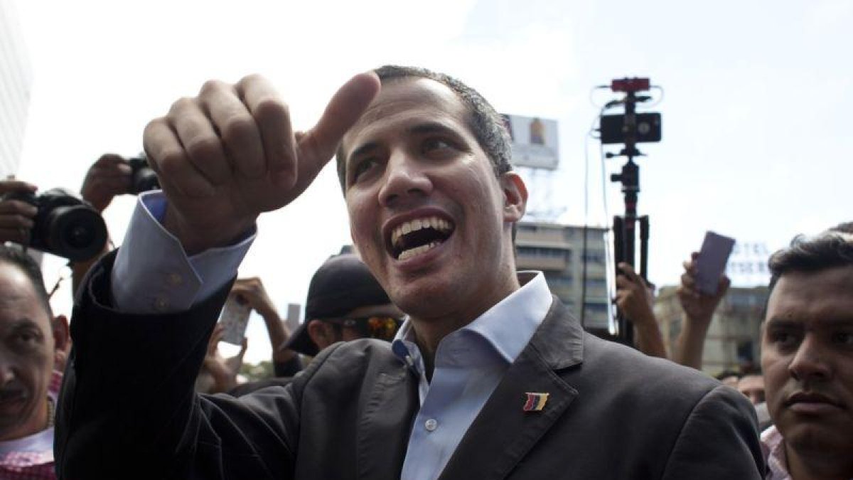 El auto proclamado presidente de Venezuela, Juan Guaidó.-AP