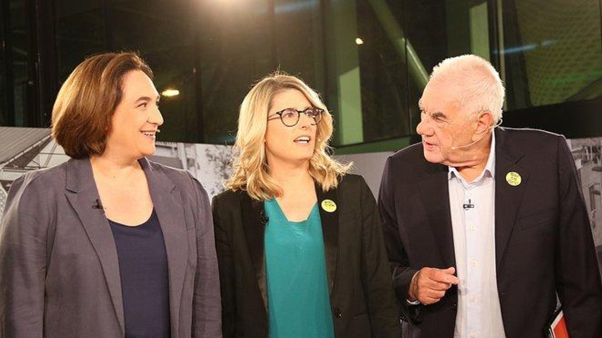 Ada Colau, Elsa Artadi y Ernest Maragall, en una imagen de archivo.-