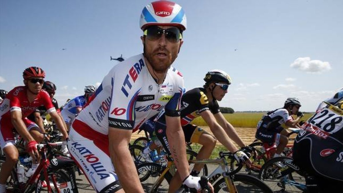 Luca Paolini, del Katusha, en la etpa del Tour del pasado jueves.-Foto: REUTERS / BENOIT TESSIER