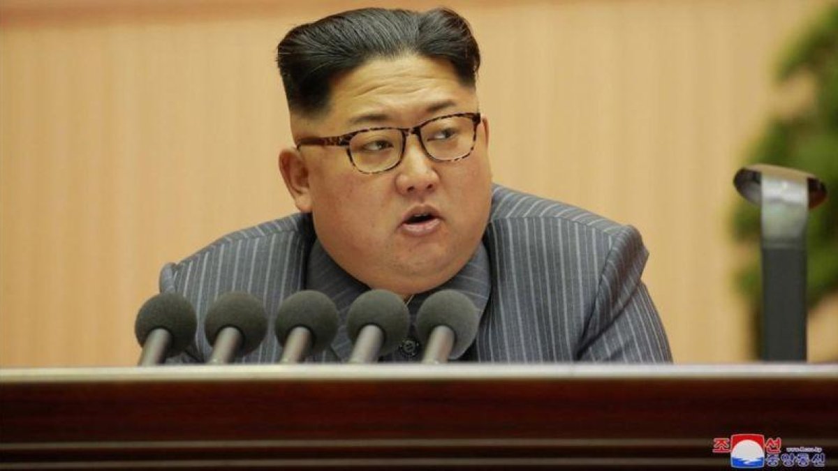 Kim Jong-un durante una reunión del Partido de los Trabajadores, el 23 de diciembre.-KCNA