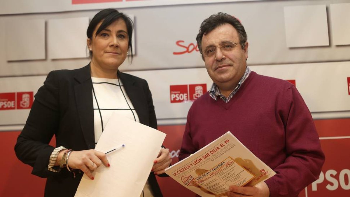 La secretaria de Organización del PSOE de Castilla y León y procuradora por la provincia de Zamora, Ana Sánchez, y el procurador, José Ignacio Martín Benito-Ical