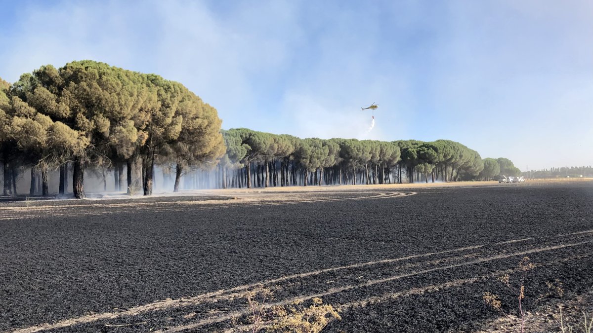 Incendio en Aldeamayor de San Martín. Ical