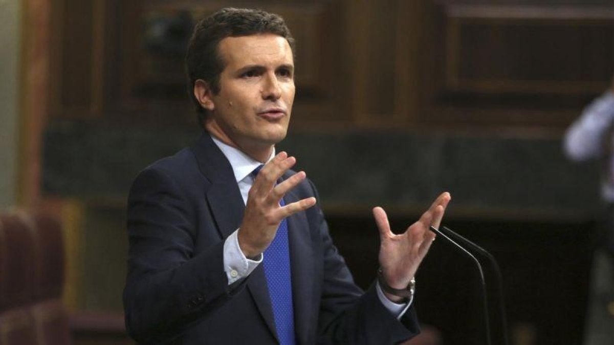 Pablo Casado justifica su ’no’ a Sánchez en el debate de investidura.-DAVID CASTRO