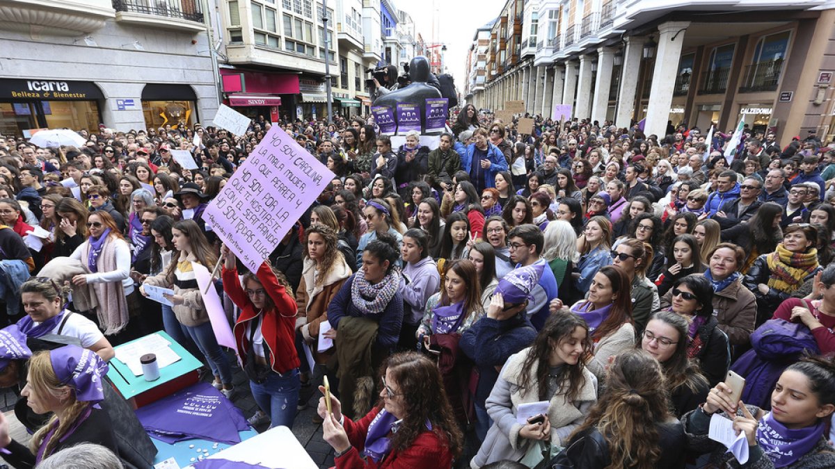 Movilizaciones con motivo del Día Internacional de la Mujer en 2020 en Palencia. / ICAL