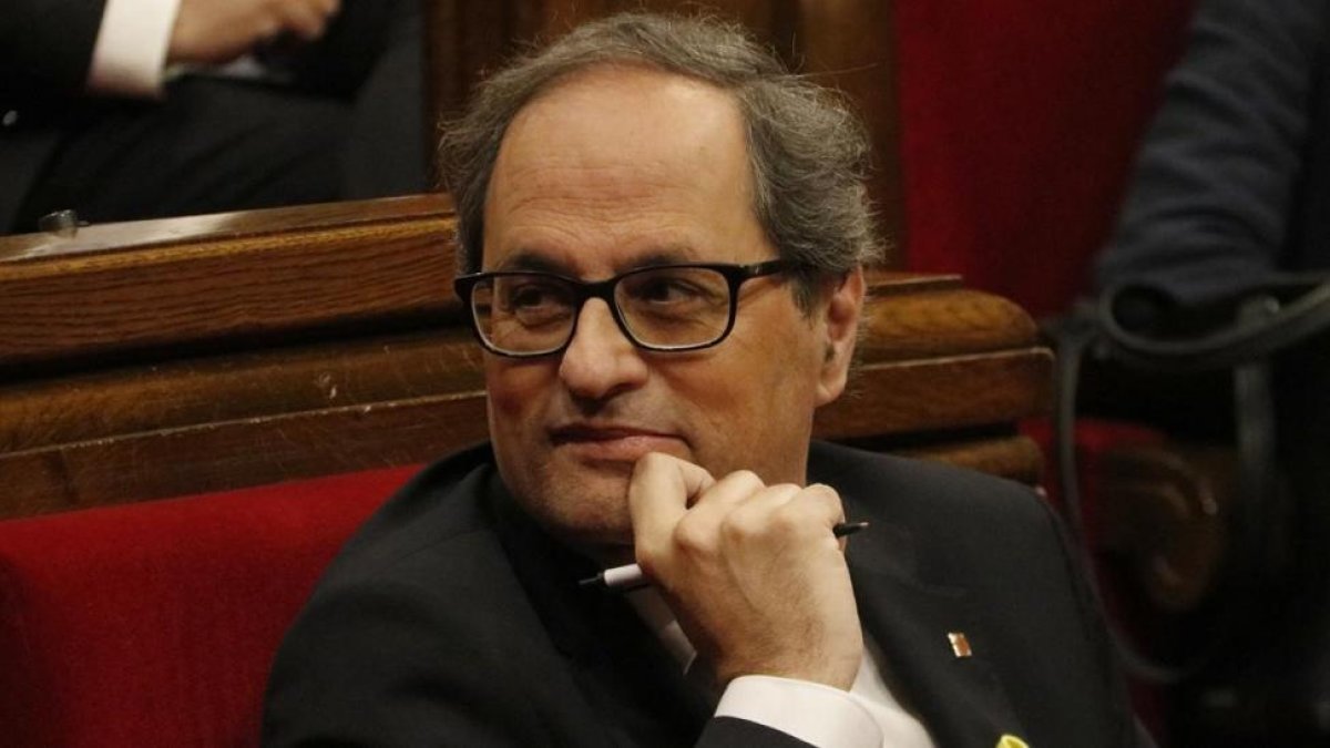 El presidente de la Generalitat, Quim Torra, en el Parlament. /-ACN/ NURIA JULIÁ