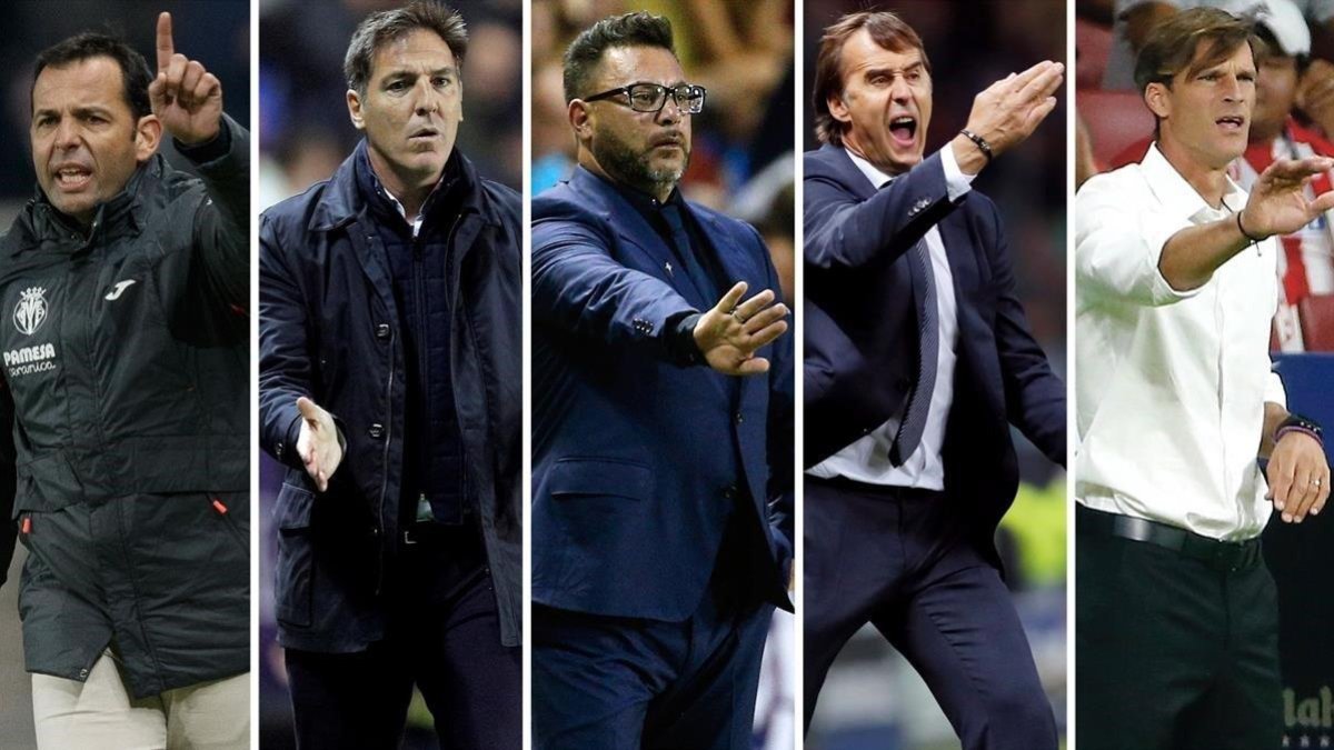 Calleja, Berizzo, Mohamed, Lopetegui y Franco.-