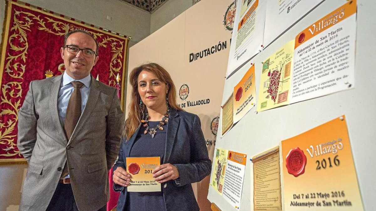 El vicepresidente de la Diputación, Víctor Alonso, y la teniente de alcalde de Aldeamayor, Virginia Almanza.-EL MUNDO