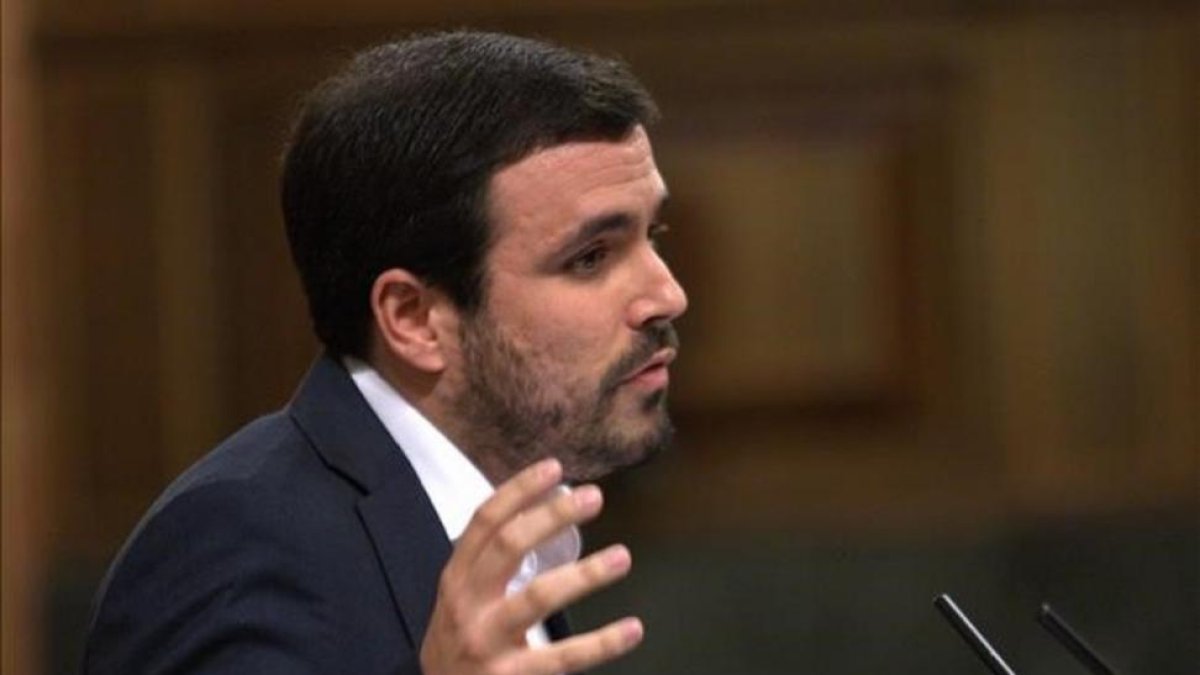 El coordinador general de IU, Alberto Garzón, en el Congreso.-DAVID CASTRO