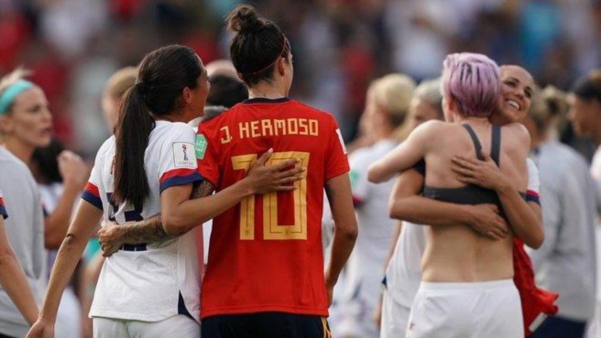 El júbilo estadounidense tras ganar a España en este Mundial.-