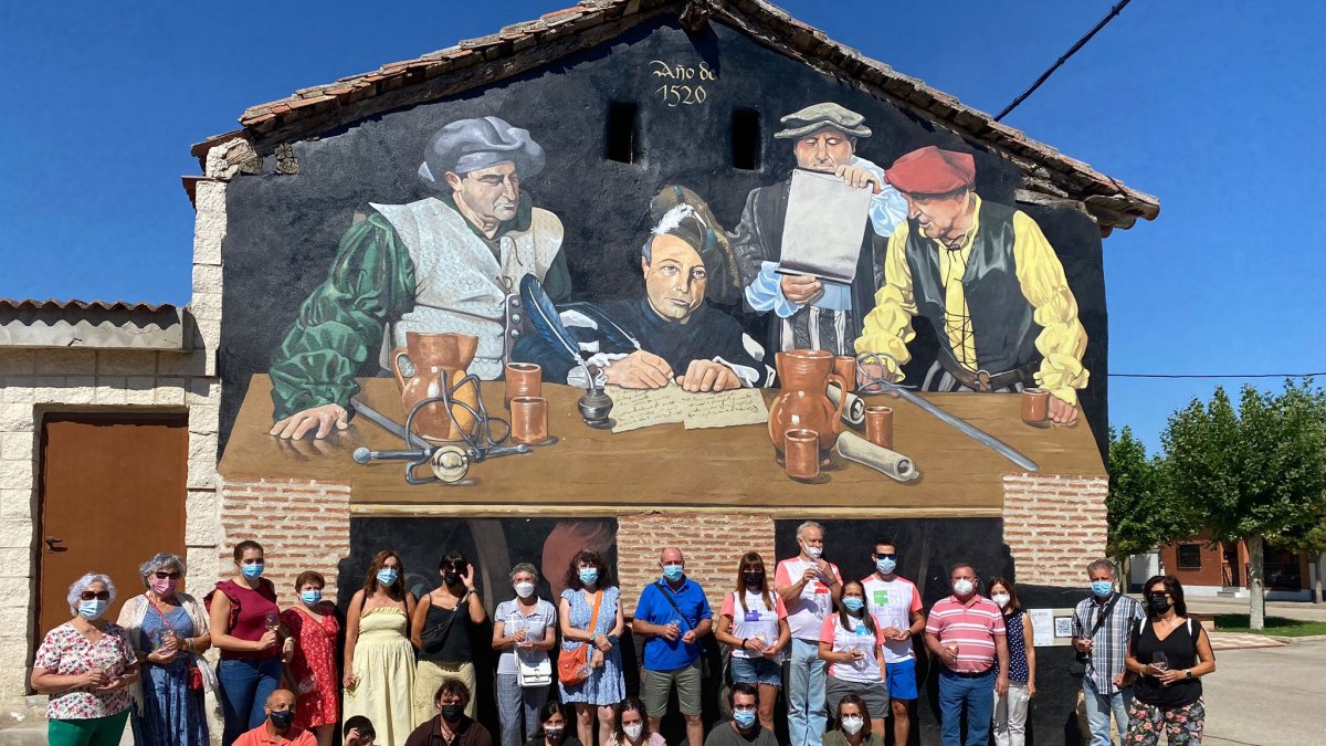 Mural comunero en La Seca. / E.M.