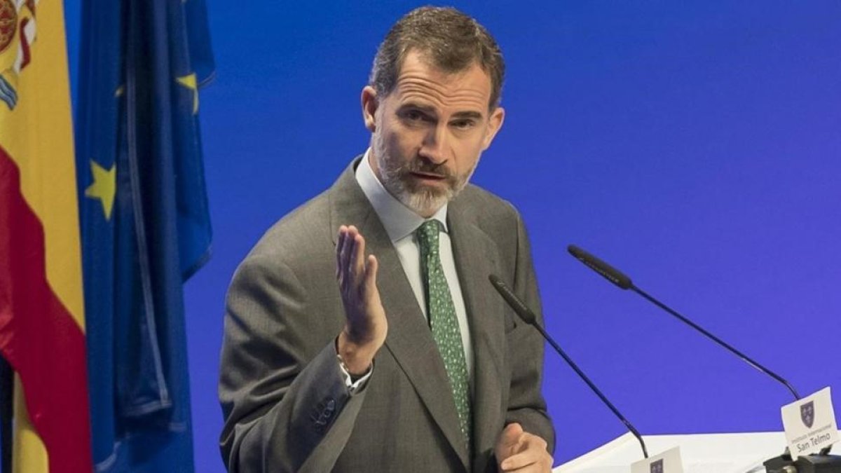 El rey Felipe VI, en un acto en Sevilla.-EFE / JULIO MUNOZ