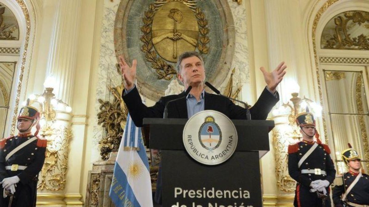 El presidente argentino Mauricio Macri en un acto en Buenos Aires este lunes.-EFE