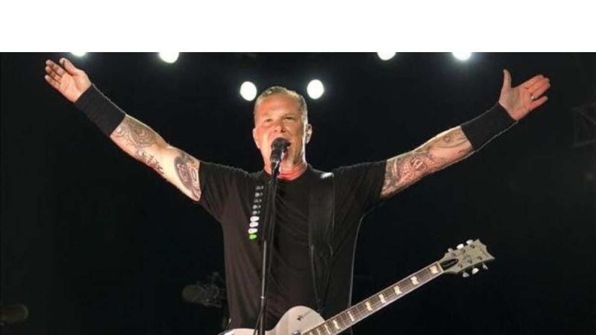 James hetfield, de Metallica, en Barcelona (2009).-FERRAN SENDRA