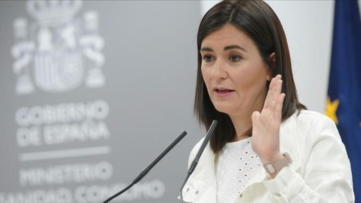 Carmen Montón, el lunes durante su comparecencia en el Ministerio de Sanidad.-JOSE LUIS ROCA