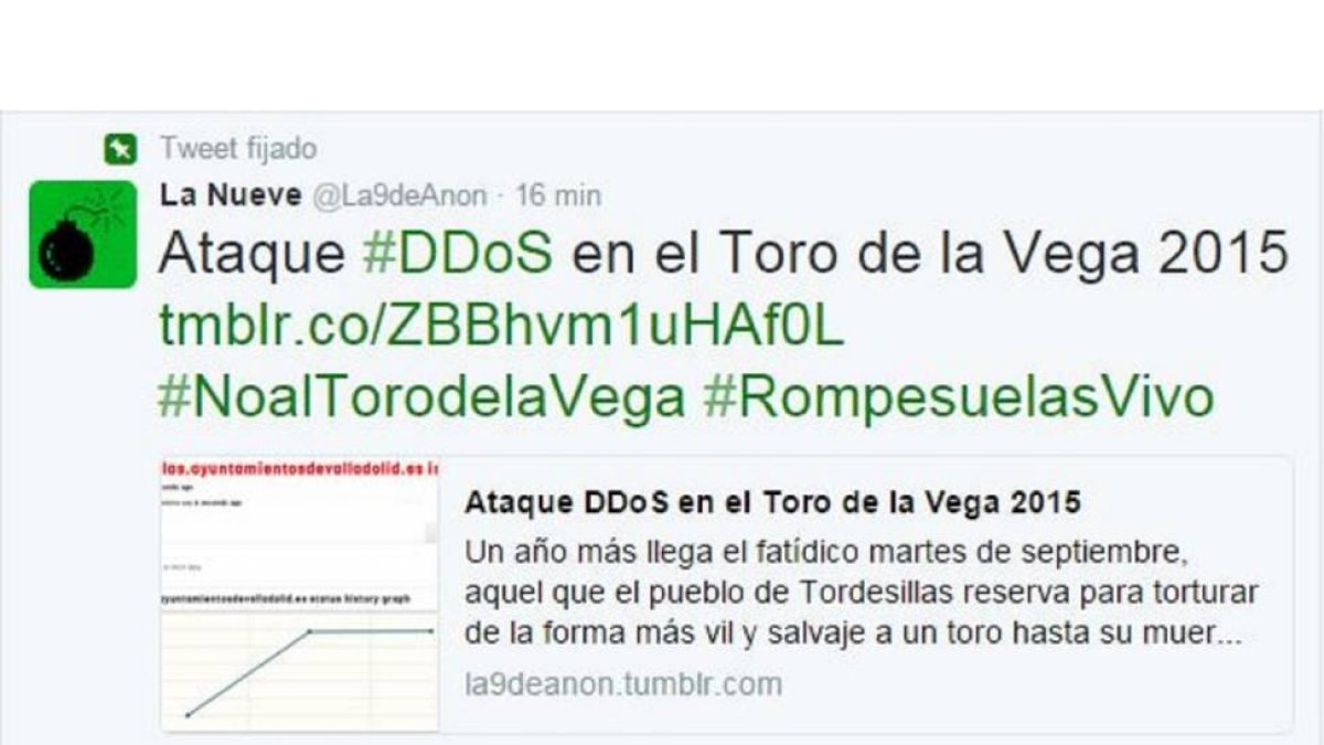 -Twitter oficial de 'La nueve', autodefinida como 'Anonimous'