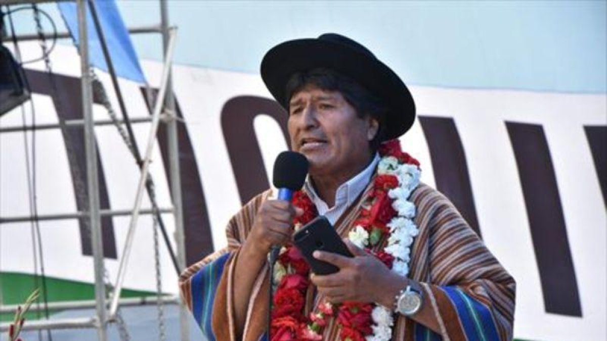 El presidente 8Evo Morales, el martes, en una intervención pública en Tiquipaya.-REUTERS