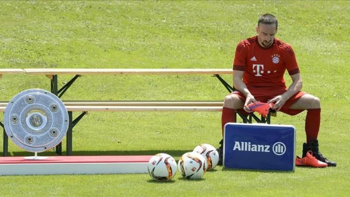 El francés Ribery, en un entrenamiento del Bayern.-