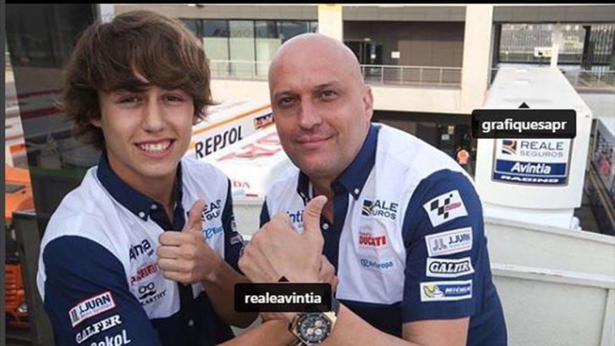 Andreas Pérez, junto a Raúl Romero, responsable del Reale Avintia.-REALE AVINTIA