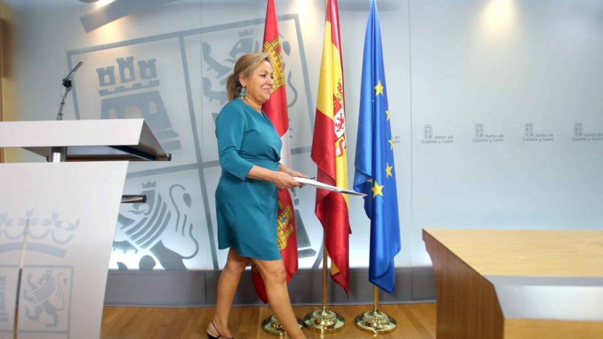 La vicepresidenta de la Junta de Castilla y León, Rosa Valdeón, comparece en rueda de prensa posterior al Consejo de Gobierno-Ical