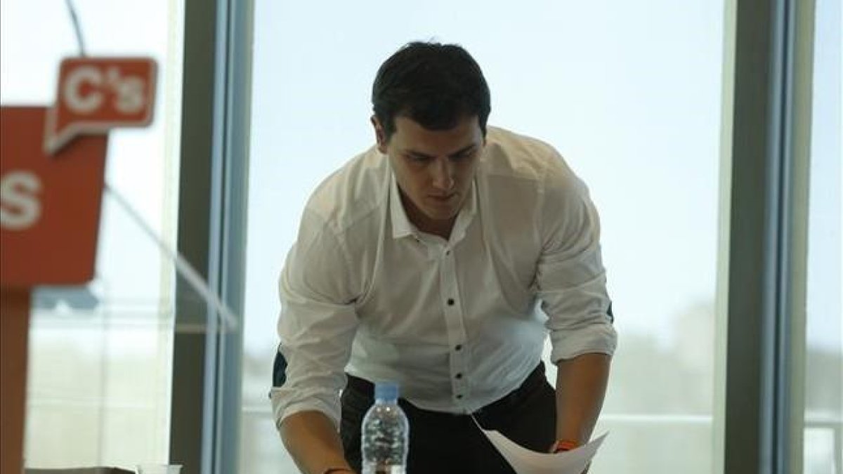 El líder de Ciudadanos, Albert Rivera, este sábado en unas jornadas de su partido sobre corrupción.-DAVID CASTRO