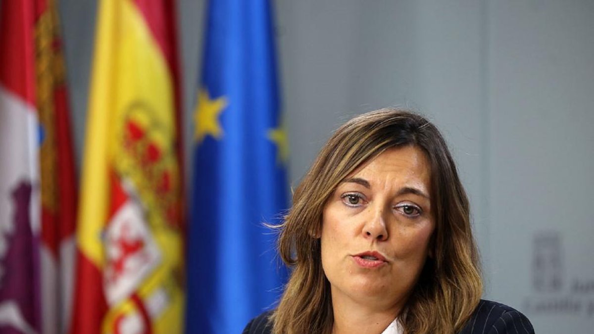 La portavoz de la Junta y consejera de Agricultura y Ganadería, Milagros Marcos, en su intervención de ayer.-ICAL