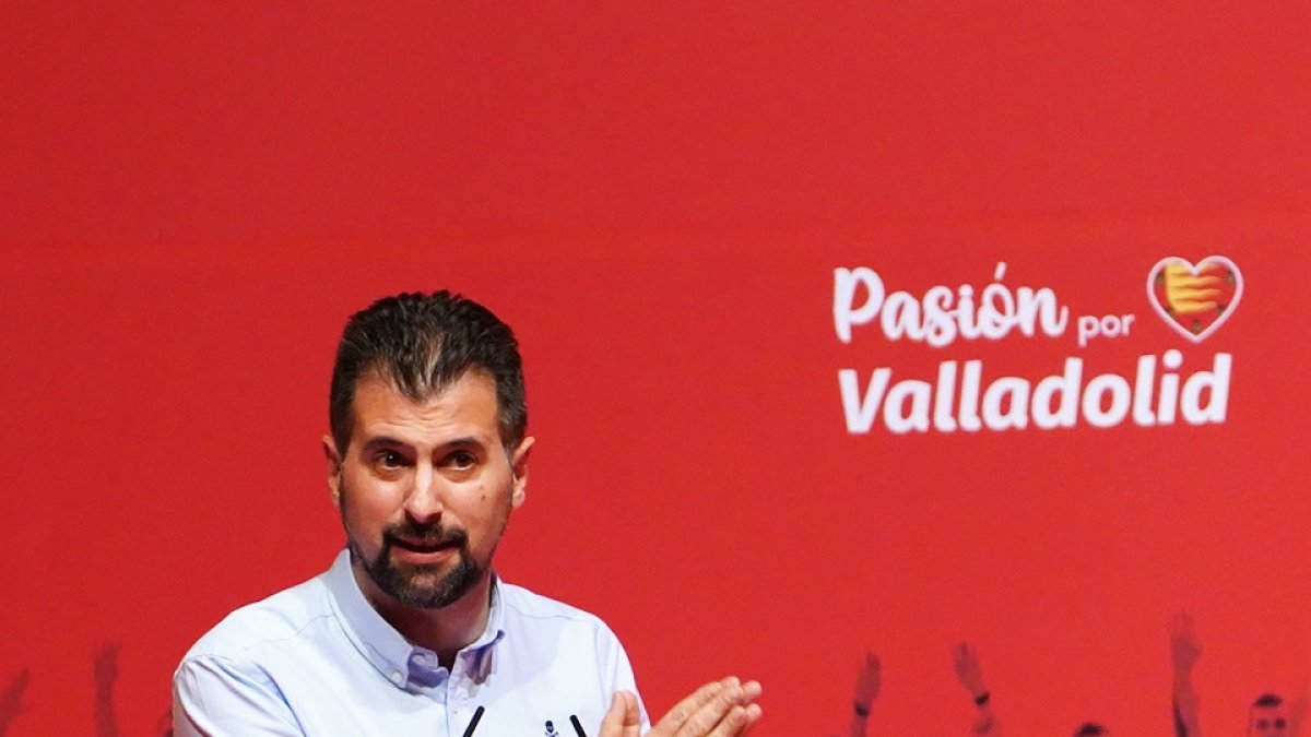 El secretario general del PSOECyL, Luis Tudanca, en el congreso provincial del partido en Valladolid.- ICAL