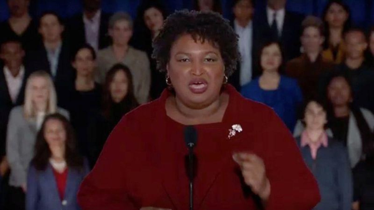 Stacey Abrams da la réplica demócrata al discurso de Trump.-X00514